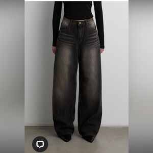 OAK + FORT High Rise Dark Gray Jeans- size Medium